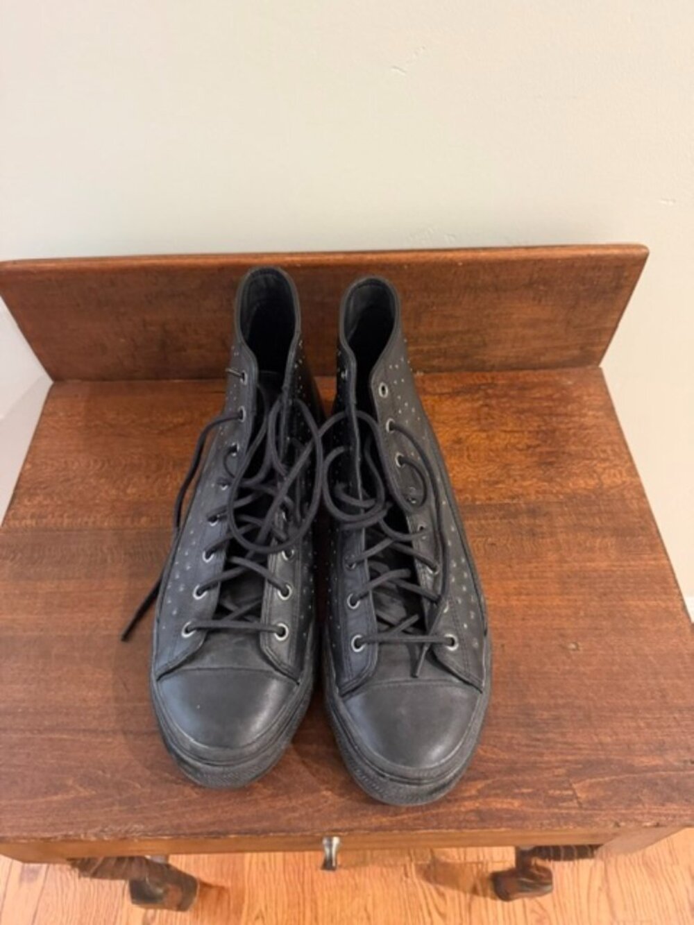 John Varvatos Black 315 high-top sneakers, tagged 11M